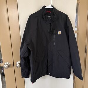 Carhartt Mens XL Black Storm Defender Loose Fit Heavyweight Coat Jacket